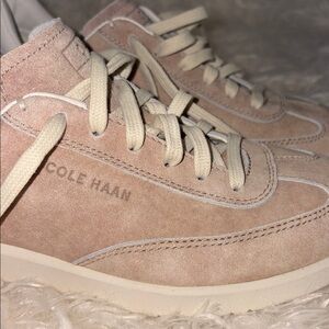Cole Haan Grand Pro Women's Tan Suede Retro Sneakers